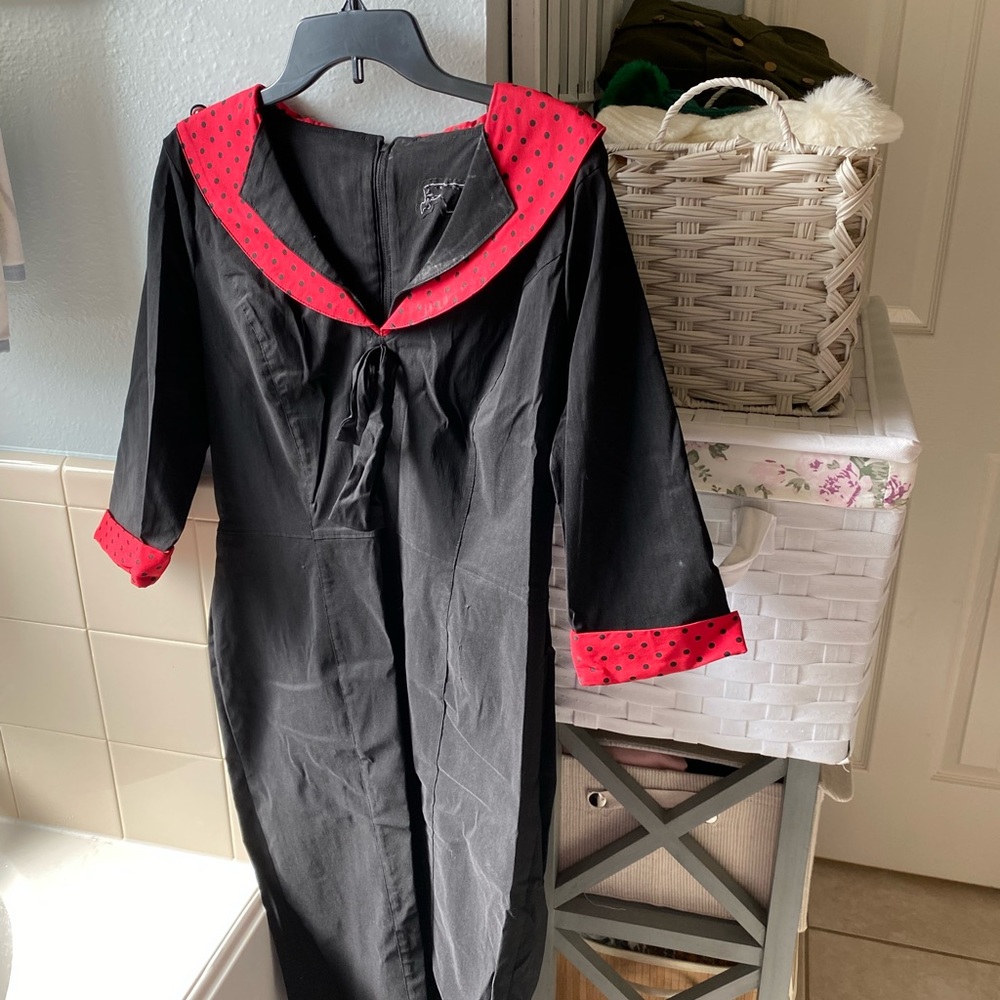 Vodoo Vixen black red dress X-LARGE